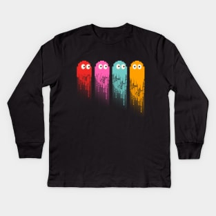 Pacman Ghost Kids Long Sleeve T-Shirt